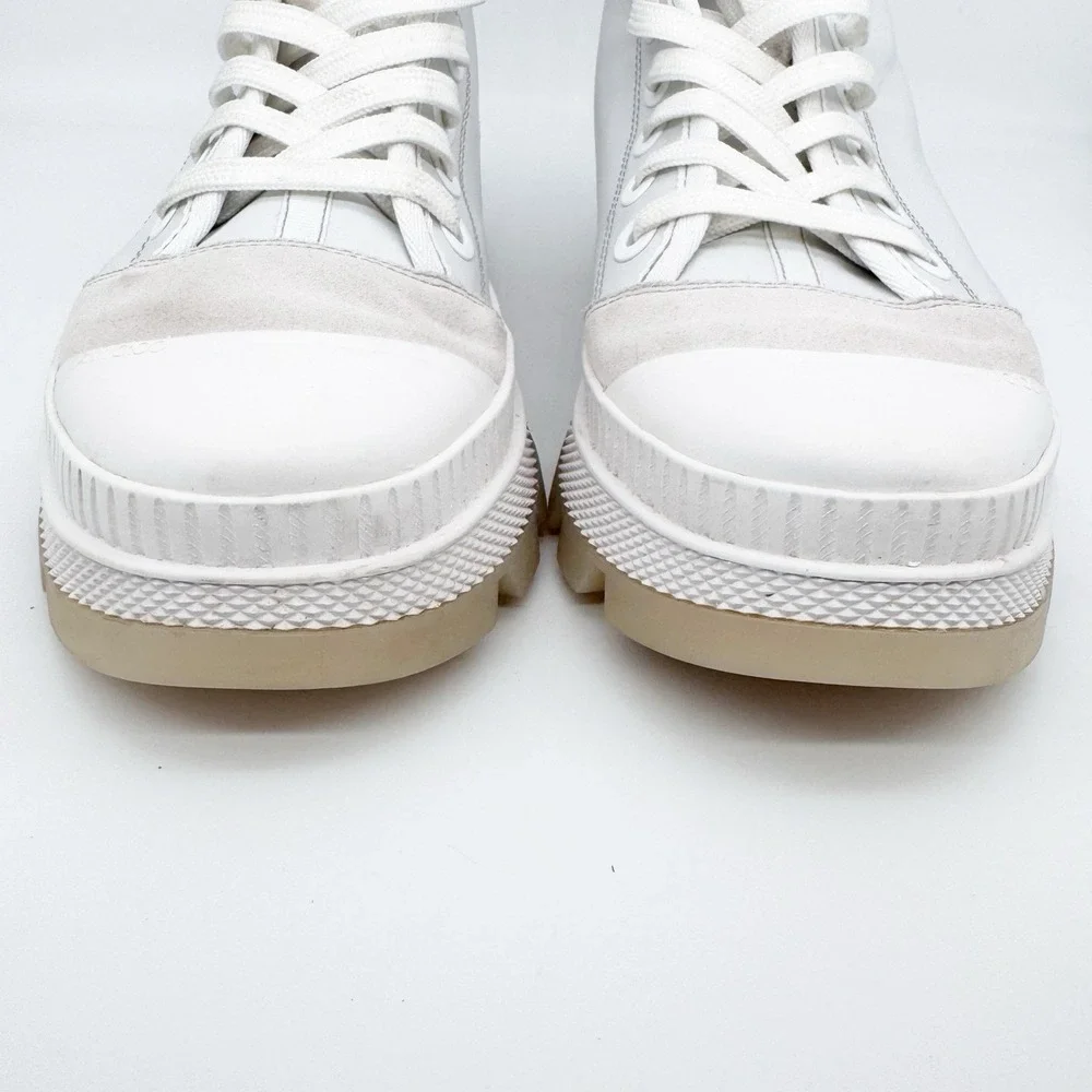 Jimmy Choo‎ Mens Nord Sneaker Boot US 10 EU 43 White Leather Suede Chunky 90s